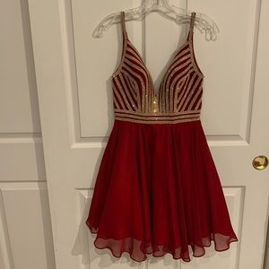 Red and gold dress